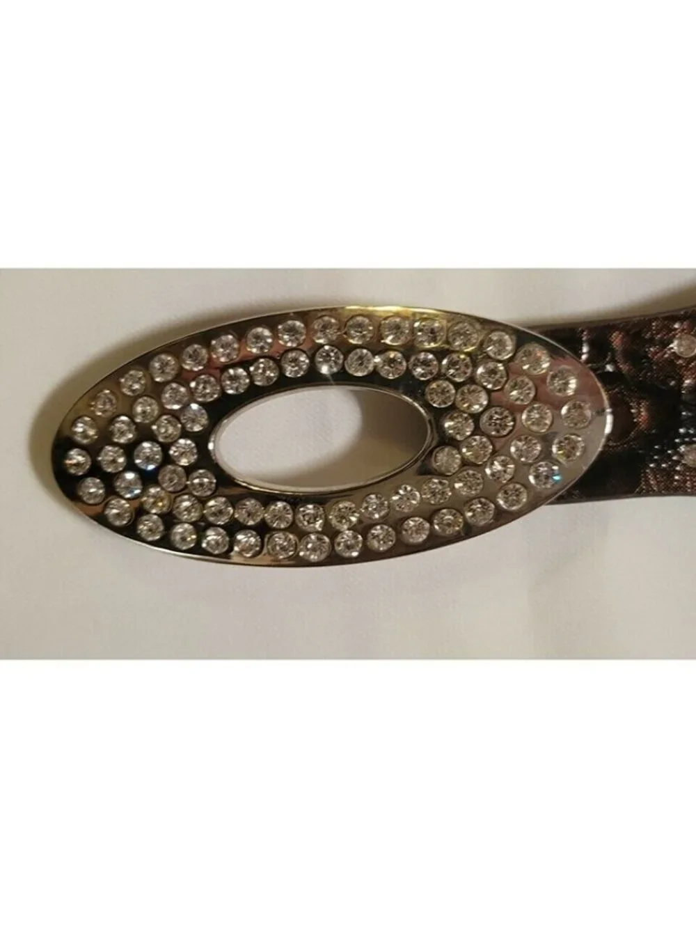 Studded Rhinestone Belt Brown 33